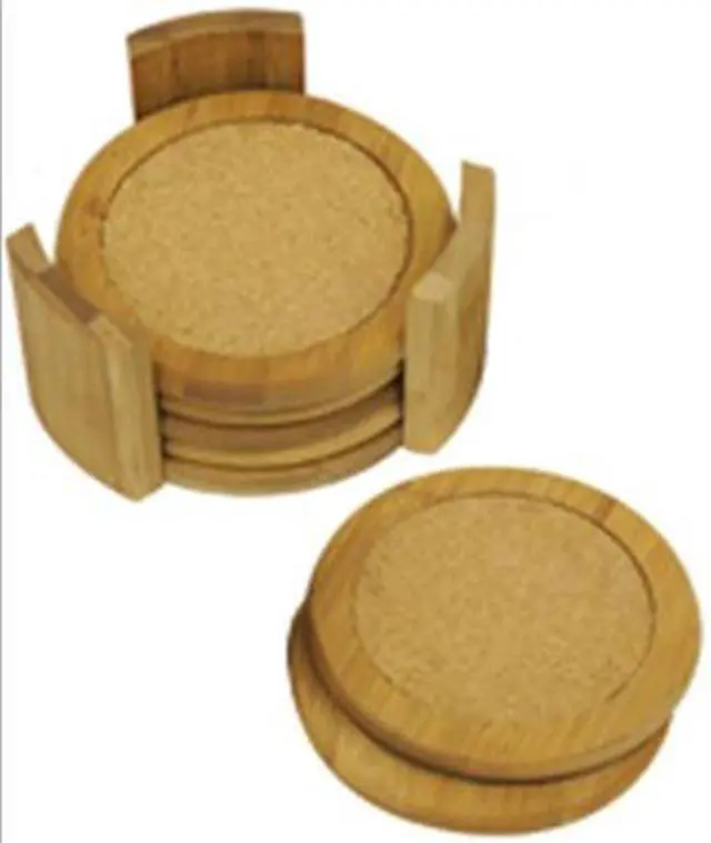 Alt view image 2 of 4 - Home Basics Coaster Set, Bamboo