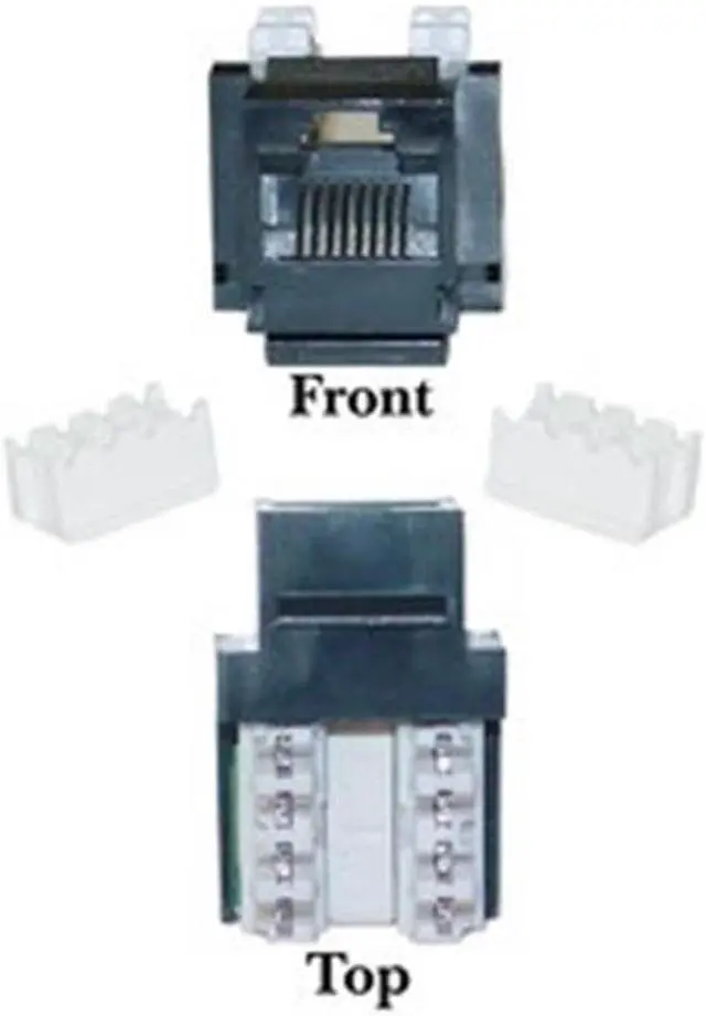 Main image of CableWholesale 310-120BK Cat5e Keystone Jack Black RJ45 Female to 110 Punch Down
