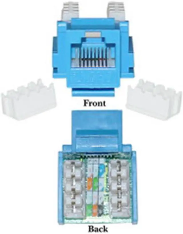 Main image of CableWholesale 310-120BL Cat5e Keystone Jack Blue RJ45 Female to 110 Punch Down