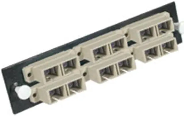 Alt view image 7 of 14 - C2G Q-Series 12-Strand, SC Duplex, PB Insert, MM, Beige SC Adapter panel