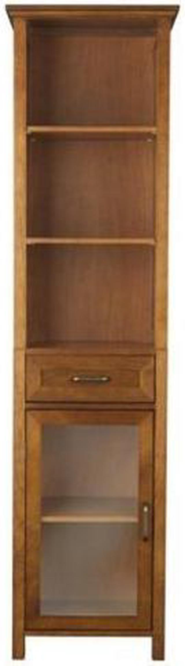 Avery Linen Cabinet with 1 Drawer Oil Oak Brown Elegant Home Fashions