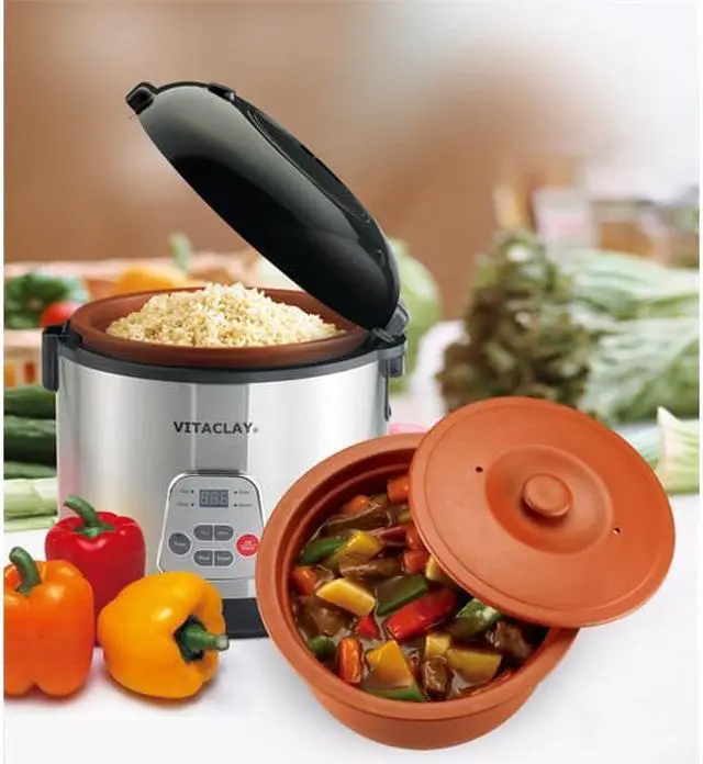 Main image of VitaClay VF7700-8 2-in-1 Rice N Slow Cooker, 8 cup
