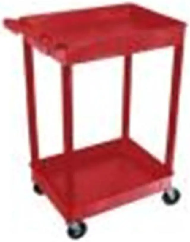 Main image of Luxor RDSTC11RD Two Level Serving Cart - Red