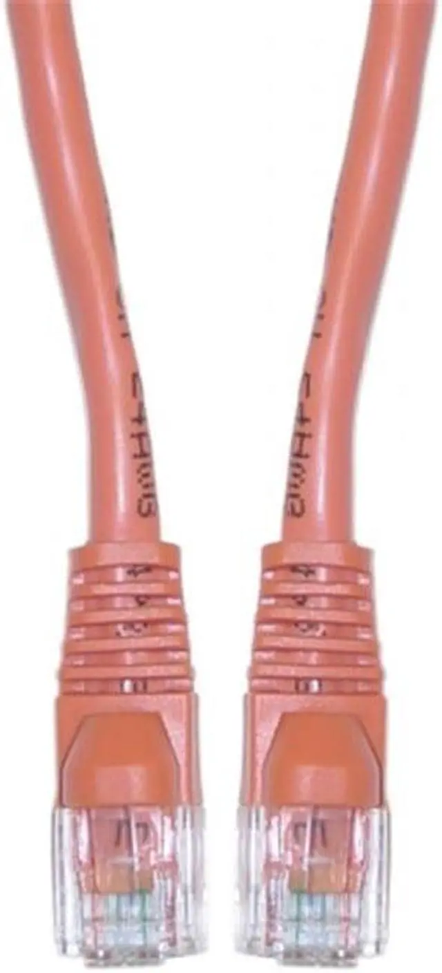 Alt view image 2 of 3 - Cable Wholesale Office Electronics Cat5e Orange Ethernet Patch Cable Snagless/Molded Boot 6 Foot