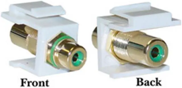 Main image of Cable Wholesale Keystone Insert, White, RCA Female Coupler (Green RCA)