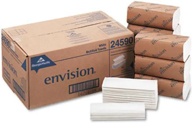 Main image of GEORGIA-PACIFIC 24590 Envision White Paper Towels, Multifold,  16 Pack, 250