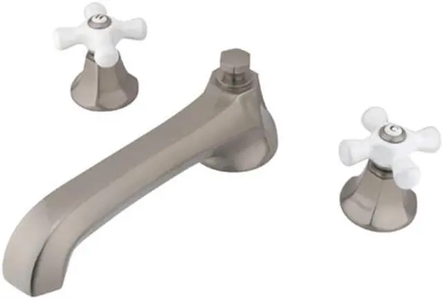 Main image of Kingston Brass KS4308PX 8 Inch -18 Inch Widespread Roman Tub Filler - Satin Nickel
