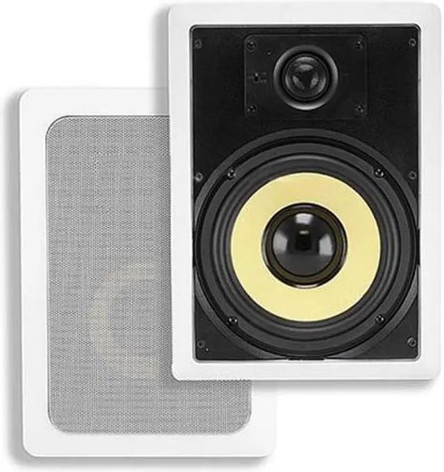 Alt view image 4 of 13 - Monoprice 2-Way Fiber In-Wall Speakers - 8 Inch (Pair) Titanium Silk Dome Tweeters - Caliber Series