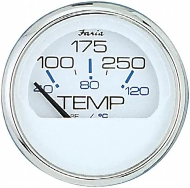 Alt view image 3 of 14 - FARIA BEEDE INSTRUMENTS 13804 Faria 2" Water Temperature Gauge (100-250F) - Chesapeake White SS