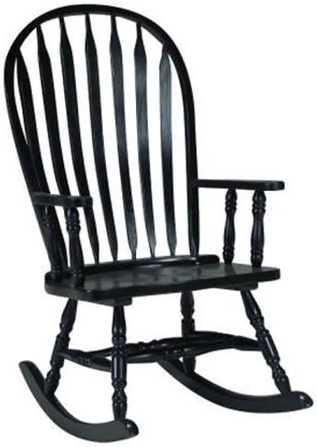 Main image of International Concepts *R37-120 Solid Wood Rocker - RTA Antique Black