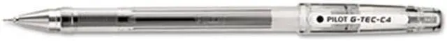 Alt view image 2 of 3 - Pilot 35491 G-Tec-C Ultra Gel Pen, Fine Pen Point Type - 0.4 mm Pen Point Size - Black Gel-based Ink - Clear - 1Each
