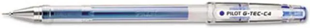 Alt view image 2 of 5 - Pilot 35492 G-Tec-C Ultra Gel Pen, Fine Pen Point Type - 0.4 mm Pen Point Size - Blue Gel-based Ink - Clear - 1Each