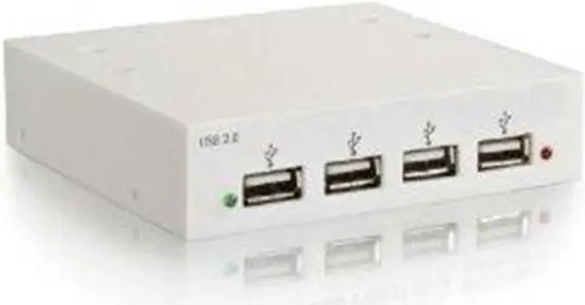 Alt view image 2 of 8 - C2G 4-port USB 2.0 High Speed Front-Bay Hub - White