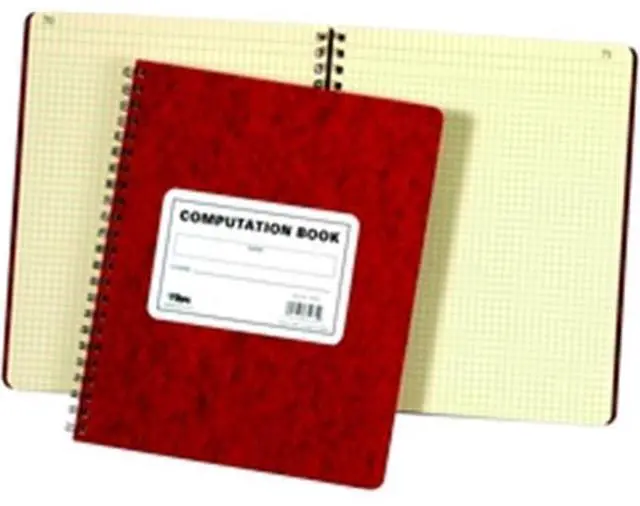 Alt view image 2 of 16 - Tops Computation Notebk 4x4 Quad 76 Shts 11-3/4"x9-1/2" Red Cover 35061