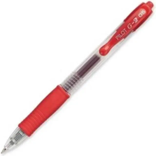 Alt view image 8 of 9 - Pilot 31105 G2 Rollerball Pen Extra Fine Pen Point Type - 0.5 mm Pen Point Size - Red Ink - 12 / Dozen