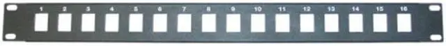 Main image of Cable Wholesale Rackmount 16 Port Blank Keystone Patch Panel, 1U