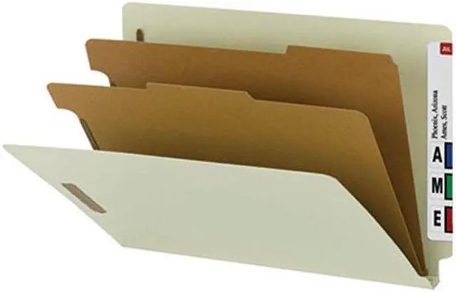 Alt view image 2 of 14 - Smead Classificatn Folders Lgl Recycled 2 Div 10/BX GY Green 29802