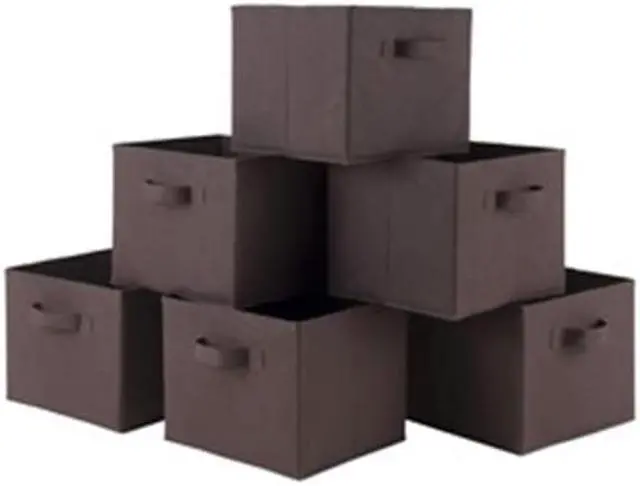 Alt view image 11 of 15 - Capri Set of 6 Foldable Chocolate Fabric Baskets