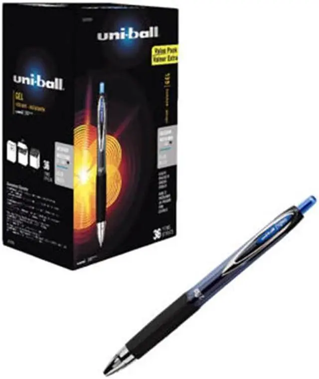 Alt view image 3 of 15 - uni-ball Signo 207 Retractable Gel Pen Blue Ink 0.7mm 36/Box 1921064