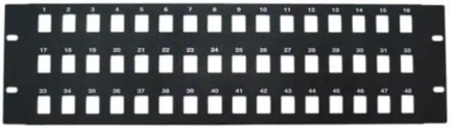 Alt view image 3 of 4 - Cable Wholesale Rackmount 48 Port Blank Keystone Patch Panel, 3U