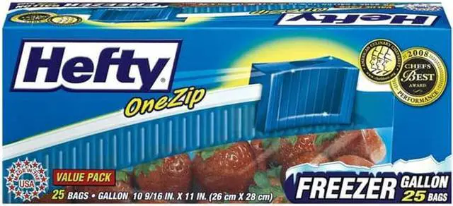 Alt view image 4 of 9 - Hefty One Zip Slider Bags Freezer 1gal 2.5 mil Clear 25/Box R82425