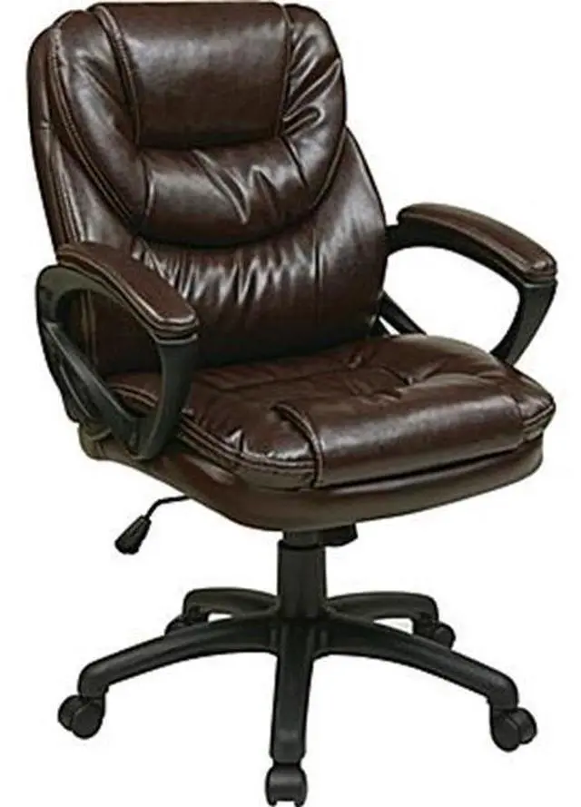Alt view image 8 of 16 - Office Star Faux Leather Managers Chair with Padded Arms