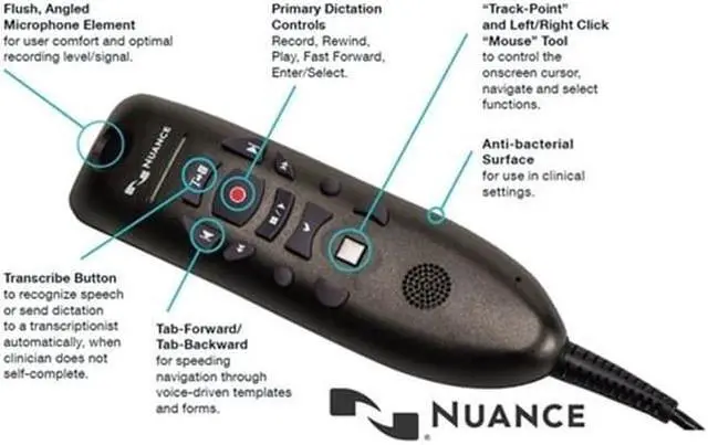Main image of Nuance Communications - 0POWM3N3-E - Nuance PowerMic III Microphone - Mono - 20 Hz to 16 kHz - Wired - 3 ft -