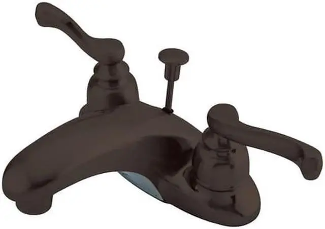 Main image of Kingston Brass KB625FL 4 in. Centerset Lavatory Faucet with Handle, Oil Rubbed Bronze
