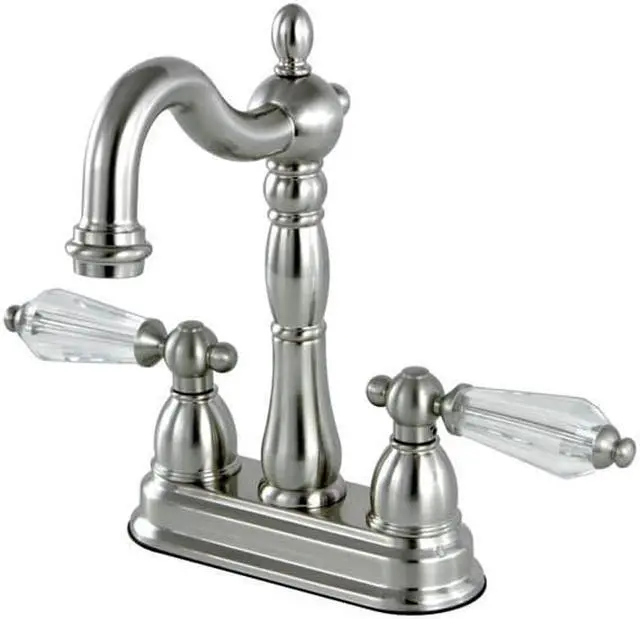 Main image of Kingston Brass KB1498WLL 4 in. Centerset Bar Faucet, Satin Nickel