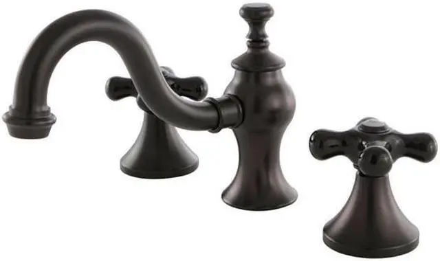 Main image of Kingston Brass KC7165PKX Duches Widespread Lavatory Faucet with Cross Handle & Brass Pop-Up, Oil Rubbed Bronze
