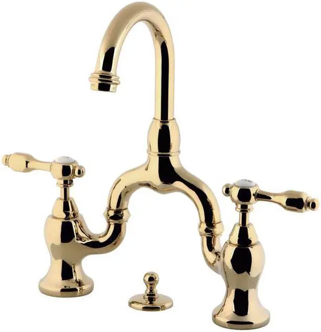 Main image of Kingston Brass KS7992TAL Bridge Lavatory Faucet with Brass Pop-Up, Polished Brass