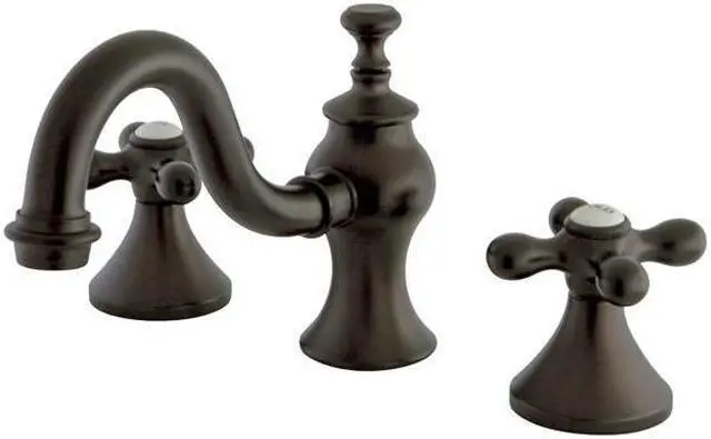 Main image of Kingston Brass KC7165AX English Country Widespread Lavatory Faucet with Brass Pop-Up Drain, Oil Rubbed Bronze