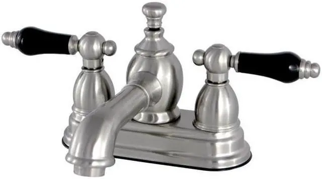 Main image of Kingston Brass KS7008PKL 4 in. Centerset Lavatory Faucet with Brass Pop-Up, Satin Nickel