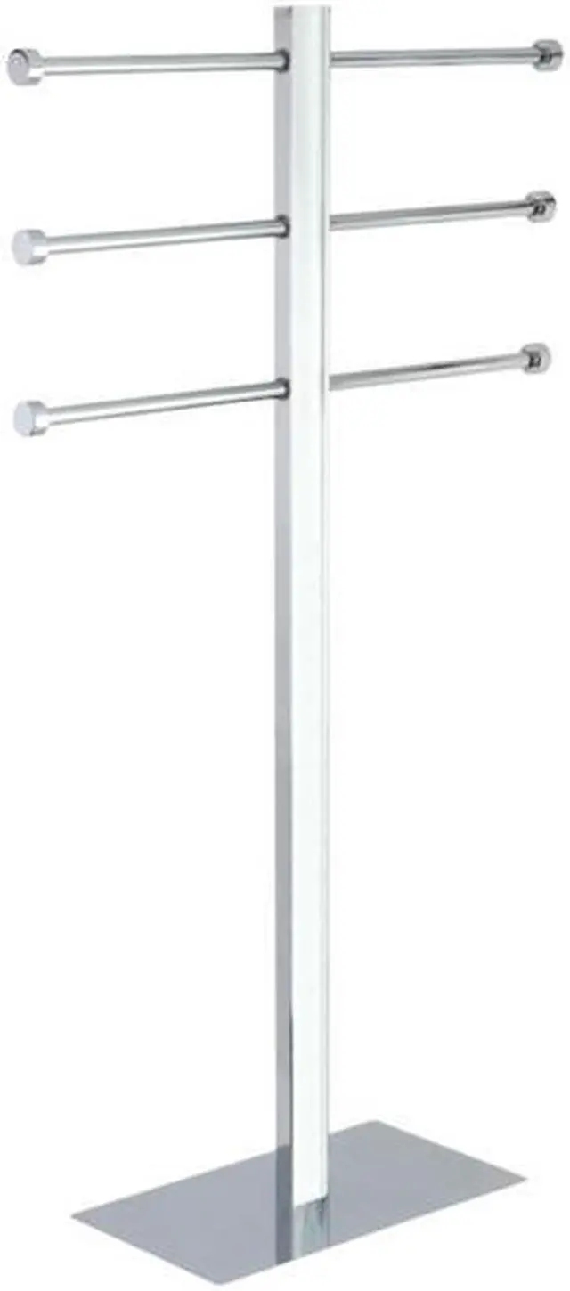Main image of Kingston Brass CCS6021 Stainless Steel Freestanding Towel Holder with Rectangular Base, Chrome