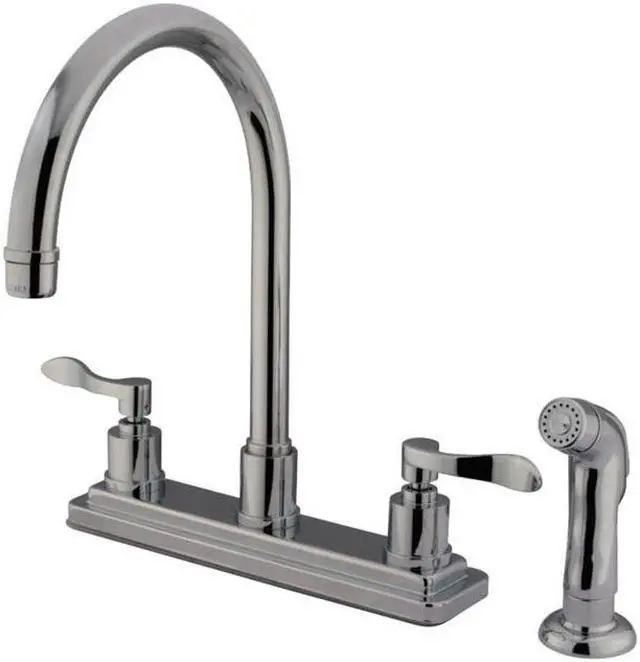 Main image of Kingston Brass KS8791DFL 8 in. Centerset Kitchen Faucet, Chrome