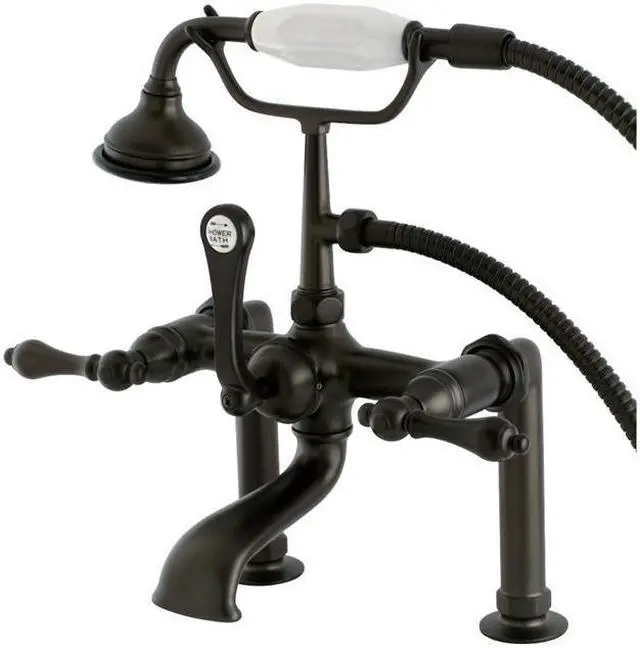 Main image of Kingston Brass AE103T5 Aqua Eden Vintage Deck Mount Clawfoot Tub Faucet, Oil Rubbed Bronze