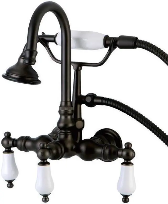 Main image of Kingston Brass AE11T5 Aqua Eden Vintage Wall Mount Clawfoot Tub Faucet, Oil Rubbed Bronze