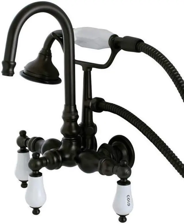 Main image of Kingston Brass AE9T5 Aqua Eden Aqua Eden Wall Mount Clawfoot Tub Faucet, Oil Rubbed Bronze