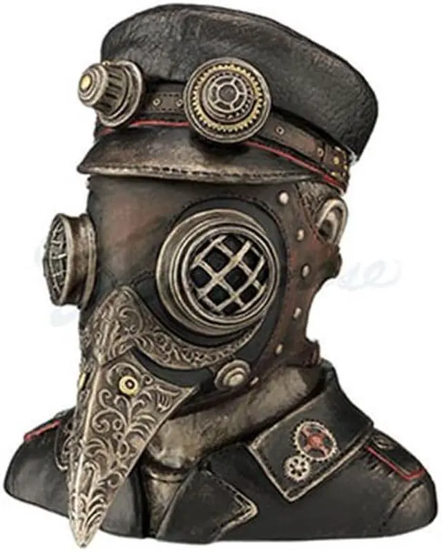 Alt view image 4 of 4 - Steampunk Plague Doctor Antique Bronze Finish Trinket Box