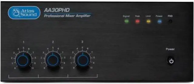 Alt view image 3 of 4 - Atlas Sound - AA30PHD - 30W 3 Input Mixer Amplifier