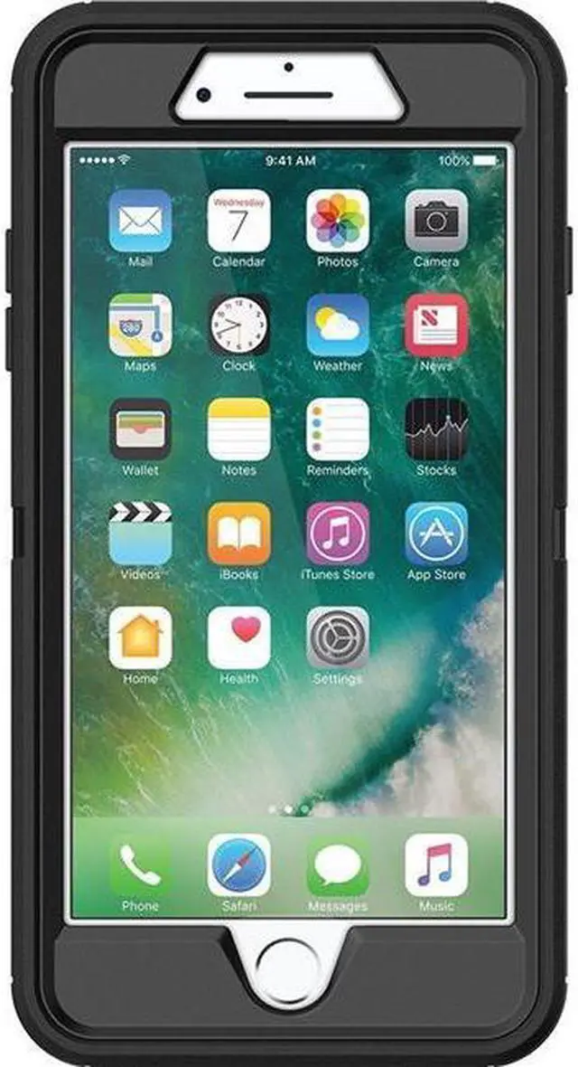 Alt view image 2 of 20 - OtterBox DEFENDER SERIES Case for iPhone 7 (ONLY) - Retail Packaging - BLACK