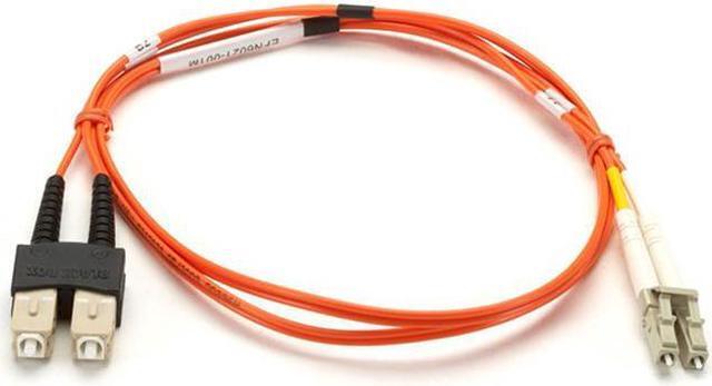 Alt view image 2 of 10 - Black Box EFN6021-002M OM2 50-Micron Multimode Fiber Optic Patch Cable - OFNR PVC, LC-SC, Orange, 2-m (6.5-ft.)