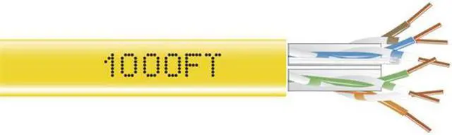 Alt view image 2 of 2 - Black Box EYN872A-PB-1000 GigaTrue CAT6 550-MHz Solid Bulk Cable - Unshielded, CMR Grade PVC, Yellow, 1000-ft.