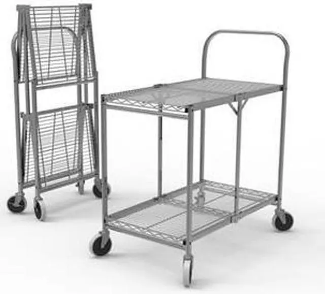 Alt view image 2 of 20 - WSCC-2 - Two-Shelf Collapsible Wire Utility Cart