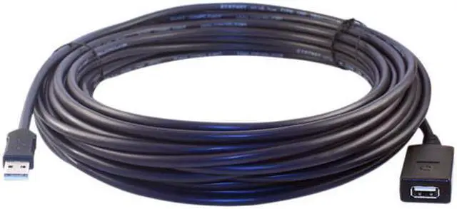 Main image of Cable Wholesale 11U2-51025 Plenum USB 2.0 High Speed Active Extension Cable with CMP, Type A Male to A Female, Black - 25 ft.