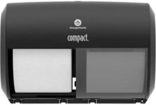 Main image of Compact Translucent Smoke Side-by-Side Double Roll Toilet Paper Dispenser