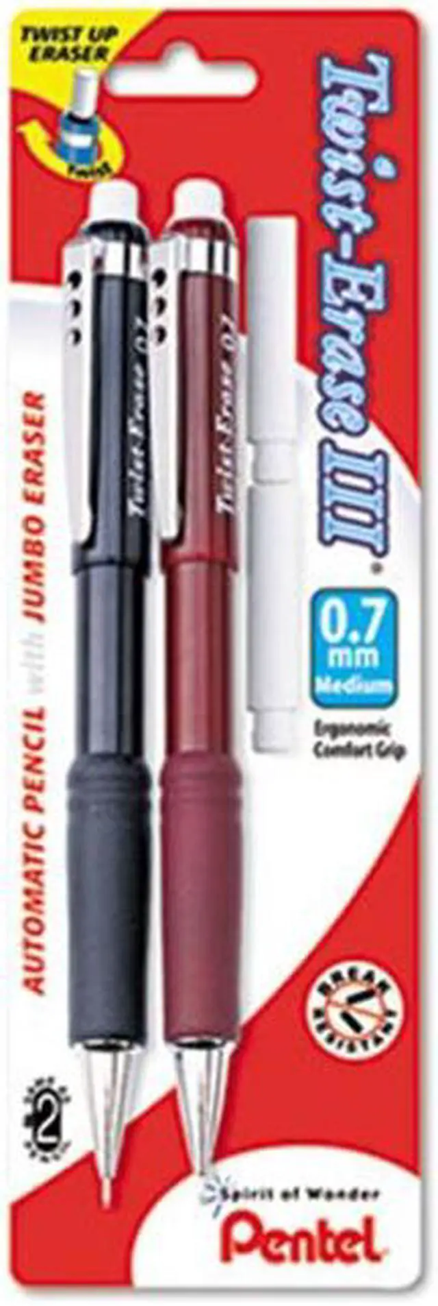 Alt view image 3 of 10 - Twist-Erase III Mechanical Pencil, 0.7 mm, Assorted Colors, 2/Pack