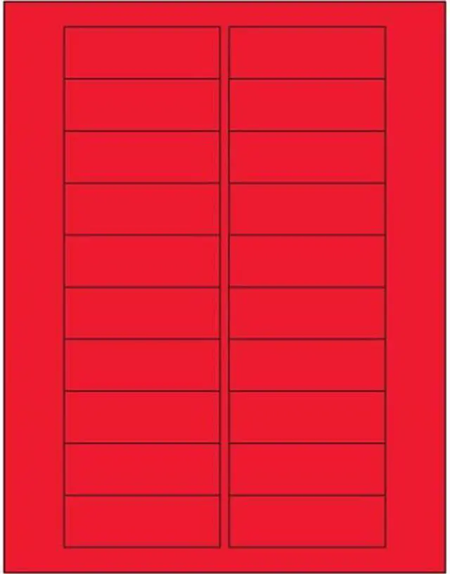 Main image of Tape Logic LL174RD 3 x 1 in. Fluorescent Red Rectangle Laser Labels - Pack of 2000