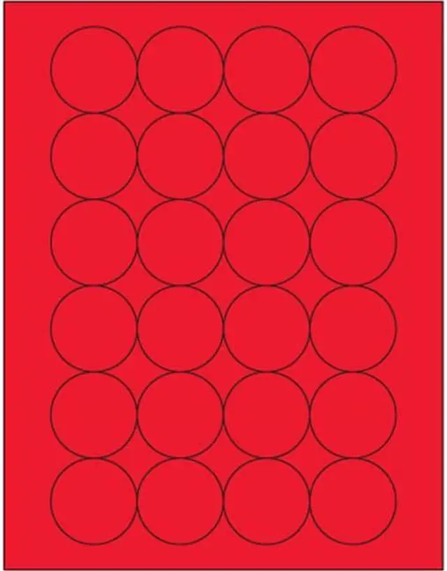 Main image of Tape Logic LL196RD 1.66 in. Fluorescent Red Circle Laser Labels - Pack of 2400