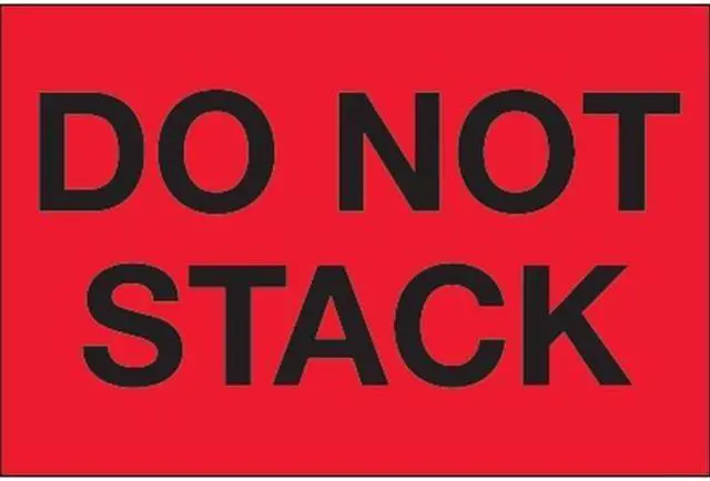 Main image of Tape Logic DL1098 2 x 3 in. - Do Not Stack Fluorescent Red Labels - Roll of 500